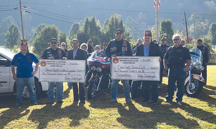 Motorcycle Club gives to Shriners Hospital, Shrine Club